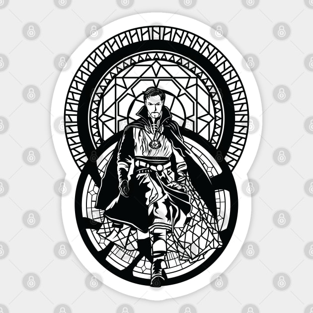 Magic circle Doctor Strange papercut Sticker by LaartStudio